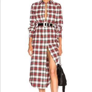 NWT R13 Long Plaid Cowboy Shirt Dress